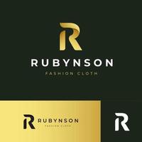 r brief logo luxe concept. creatieve minimale embleem ontwerpsjabloon. grafisch alfabetsymbool voor bedrijfsidentiteit. vectorelement vector