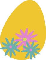 ei kleurrijk voor Pasen met bloemen vector