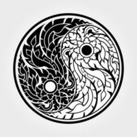 Thaise kunst yin en yang patronen - vector