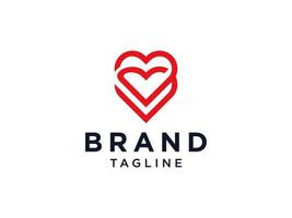 mantelzorg logo lijn. eenvoudige oneindigheid stijl hart pictogram met menselijke symbool combinatie geïsoleerd op een witte achtergrond. platte vector logo-ontwerpsjabloon sjabloon.