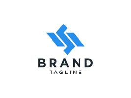 abstracte eerste letter s-logo. blauw licht vorm geïsoleerd op een witte achtergrond. bruikbaar voor bedrijfs- en technologielogo's. platte vector logo-ontwerpsjabloon sjabloon.