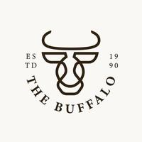 eenvoudig buffel logo concept sjabloon vector