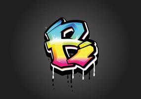 r brief 3d graffiti druipend alfabet lettertype vector