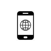 internet, aarde in smartphone scherm pictogram vectorillustratie vector