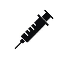 spuit en vaccin pictogram vlakke stijl illustratie vector