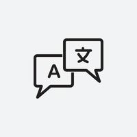 vertalen pictogram vector vlakke stijl logo sjabloon