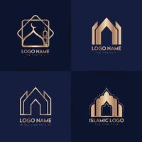 islamitische luxe minimale unieke logo-collectie met premium vector