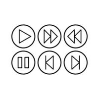 muziek knop vector icon set op witte achtergrond