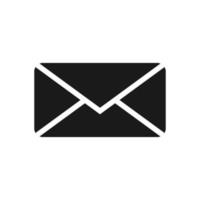 gesloten envelop zwarte vector pictogram. e-mail symbool