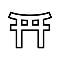 Aziatische poort lijn vector pictogram op witte achtergrond