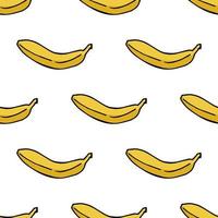 naadloos patroon met smakelijke banaan op witte achtergrond vector