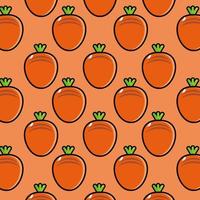 leuke grappige cartoon karakter wortel op oranje background.vector cartoon kawaii karakter illustratie ontwerp op wallpaper vector