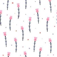vector kleine roze bloemen op naadloos patroon. kleurrijke print lente zomertijd, delicate romantische fragiele bloemen.
