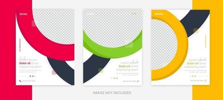 ronde corporate flyer ontwerpsjabloon collectie, creatieve zakelijke folder lay-out vector