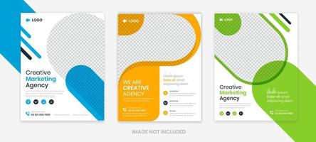 moderne zakelijke flyer ontwerpsjabloon set, zakelijke flyer lay-out bewerkbare vector, a4-formaat bedrijfsbrochure, pamflet, posterontwerp