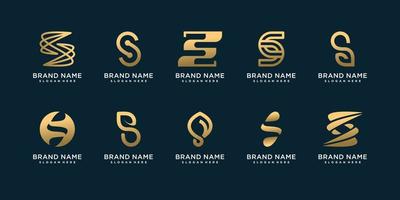 set van letter s logo-collectie met creatief uniek concept premium vector