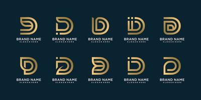 set van monogram letter d logo sjabloon vector