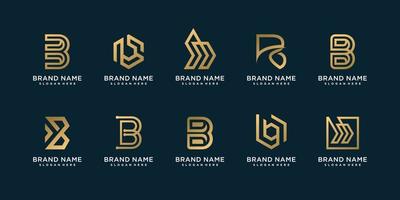 set van letter b logo-collectie met moderne creatieve concept premium vector
