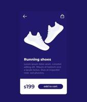 e-commerce en winkelen mobiele app-ontwerp, schoenen online kopen vector