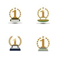 eerste plaats trofee beker vector pictogram illustratie