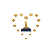 eerste plaats trofee beker vector pictogram illustratie