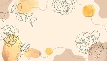 abstracte aquarel kunst achtergrond vector. botanische lijn kunst behang. wanddecoratie, ansichtkaart- of brochureomslagontwerp, banner beautywebsite vector