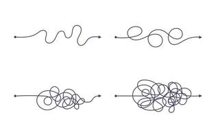 complexe en gemakkelijke eenvoudige manier van begin tot eind vectorillustratiereeks. vector