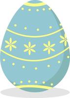schattig blauw paasei. vectorillustratie van decoratieve paaseieren voor de christelijke lentevakantie. traditionele paasdecoratie. vector