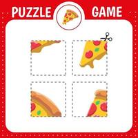 puzzelspel voor kinderen. pizza vector