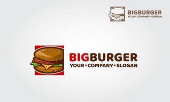 grote hamburger vector logo illustratie. dit ontwerp zal geweldig zijn om de specificatie van uw caférestaurant-foodtruck te promoten.