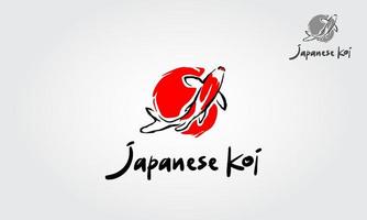 Japanse Koi-logo sjabloon. dit logo wordt perfect gebruikt voor alle visserij- of aquariumgerelateerde bedrijven. vector