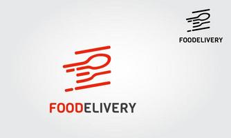 voedsel levering vector logo sjabloon. schoon, fris, modern logo geschikt voor foodtrucks, foodservices, cateraars en voedselbezorgbedrijven.