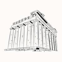 pak deze handgetekende illustratie van de tempel van Zeus vector