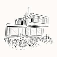 een schaalbare handgetekende illustratie van huis vector