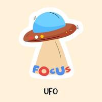 pak deze geweldige platte sticker van ufo vector