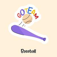 download deze geweldige platte sticker van honkbal vector