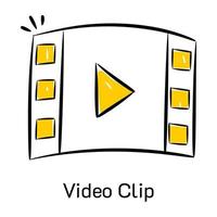 videoclip handgetekende pictogram in vector-formaat vector