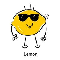 citrusvruchten, doodle icoon van citroen vector