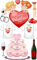 valentijnsthema met cupido en shirts vector