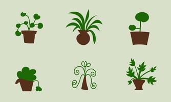 kleine groene plant in pot vector