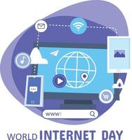 illustratie van computers aangesloten op internet ter ere van het wereldinternet vector