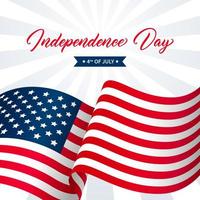Verenigde Staten Onafhankelijkheidsdag wenskaart ontwerp. moderne handgeschreven tekst. onafhankelijkheidsdag 4 juli handgetekende letters op de achtergrond met vlag. vector