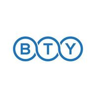 bty brief logo ontwerp op witte achtergrond. bty creatieve initialen brief logo concept. bty brief ontwerp. vector