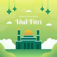 platte eid al fitr illustratie vector