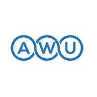 awu brief logo ontwerp op witte achtergrond. awu creatieve initialen brief logo concept. awu brief ontwerp. vector