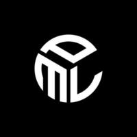 pml brief logo ontwerp op zwarte achtergrond. pml creatieve initialen brief logo concept. pml brief ontwerp. vector
