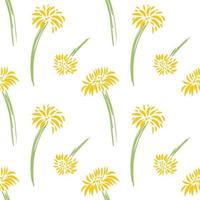 patroon van gele dandelions.vector afbeelding vector