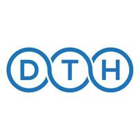 dth brief logo ontwerp op zwarte background.dth creatieve initialen brief logo concept.dth vector brief ontwerp.