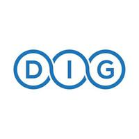 dig brief logo ontwerp op zwarte background.dig creatieve initialen brief logo concept.dig vector brief ontwerp.