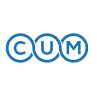 cum brief logo ontwerp op zwarte background.cum creatieve initialen brief logo concept.cum vector brief ontwerp.